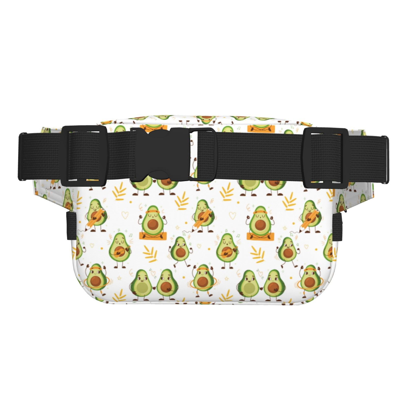 Picia Lovely Avocado Print Square Double-Layer Waist Bag Mini Adjustable Waist Belt Bag Exercise Running Travel Hiking