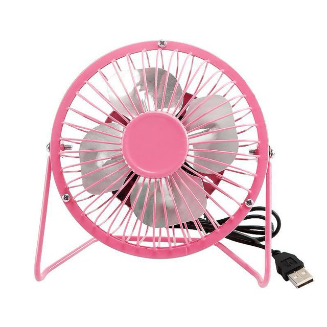 ventilador personal de metal de enfriamiento de mesa de escritorio USB portátil, Rotación de 360 °, el dormitorio, el viaje, el campamento, 4 pulgadas-rosa Shuxiu Wang 8390615142984