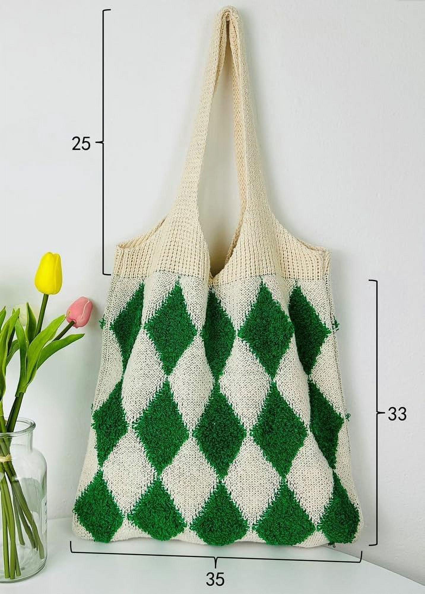 Kukuzhu Women’s Hobo Bag Crochet Large Purse Knitted Aesthetic Tote Bag Colorful Shopping Shoulder Bag Mesh 2023