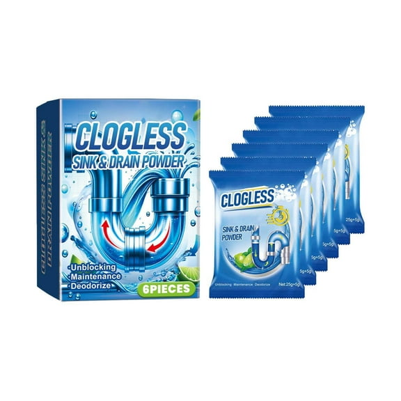 6Pcs Clogged Drainage Pipe Removal Powder
