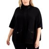 Anne Klein ANNE BLACK Women's Plus Size Pocketed Cape Sweater, US 0X/1X