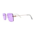 thumbnail image 3 of Womens Slick Minimal Luxury Rimless Rectangle Retro 90s Sunglasses Gold Purple, 3 of 4