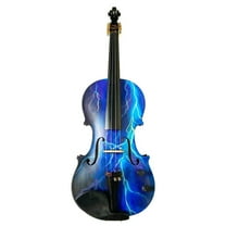 Rozanna's Electric Blue Lightning Violin w Mechanical pegs and Accessories