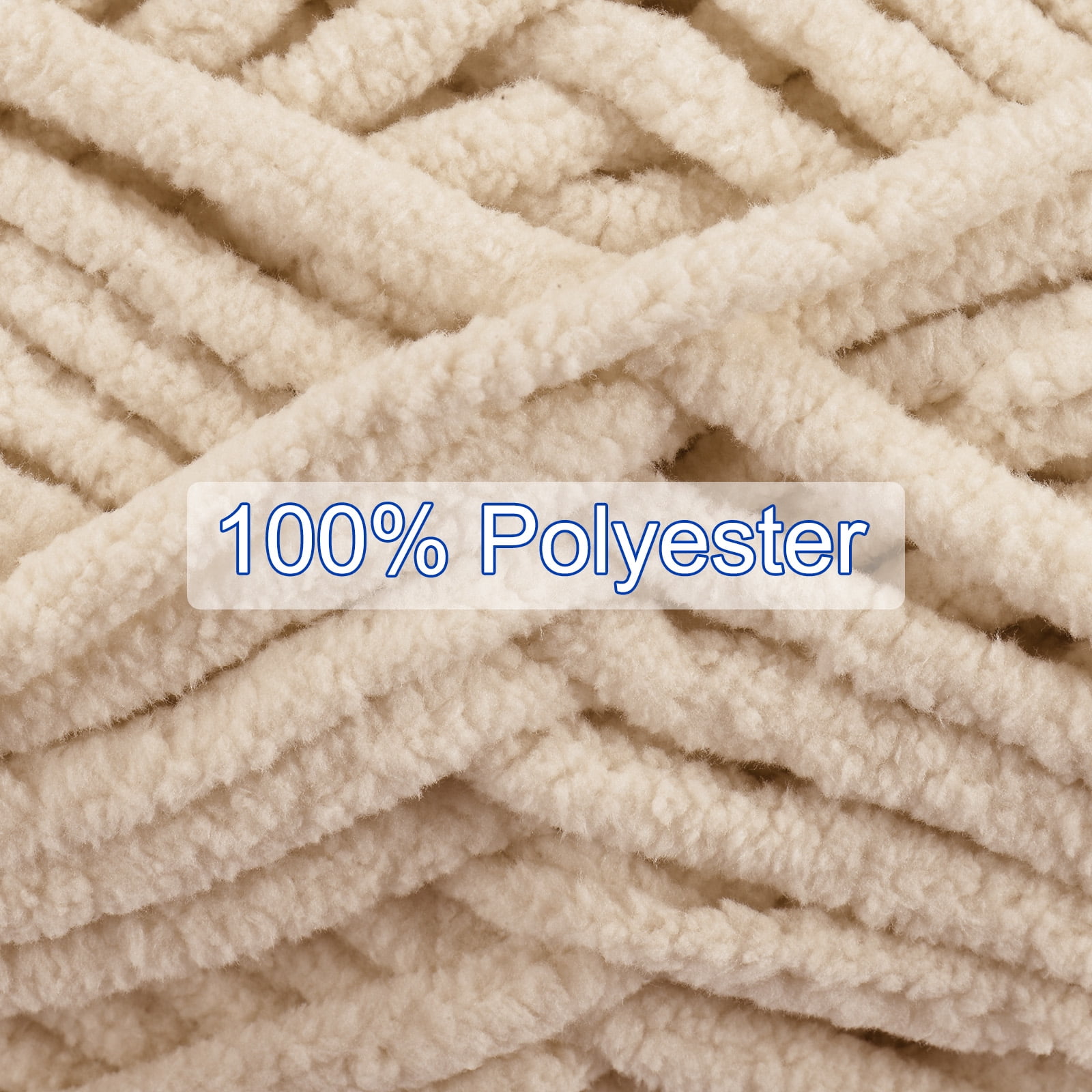 Uxcell 3Skeins Chenille Yarn Blanket Yarn 3x100g/10.5oz Polyester Soft Knitting Apricot