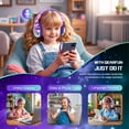 thumbnail image 6 of QearFun Kids Headphones Wired with 85/94dB Volume Limit, Foldable On-Ear Headset with Microphone & Audio Sharing Port for School, Travel, Tablet - for Boys & Girls (Deep Purple), 6 of 7