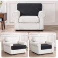 thumbnail image 2 of CHUN YI 1 Piece Stretch Couch Sofa Backrest Cushion Slipcover Checks Spandex Jacquard Fabric (Rectangle, Gray), 2 of 6