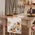 thumbnail image 2 of Fall Pumpkins Table Runner 36 Inches Long, Cotton Linen Table Runner Dresser Scarf, Thanksgiving Country Flower Leaf on Linen Short Fabric Tablerunners for Dining Tables Wedding Holiday Party 13"x36", 2 of 9