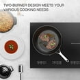 thumbnail image 6 of VBGK Double Induction Cooktop 24 Inch Electric Countertop 2 Burner 110V Electric Hot Plate,3H & Auto Shutdown Induction Burner,Child Lock Electric Cooktop 4000W, 6 of 6