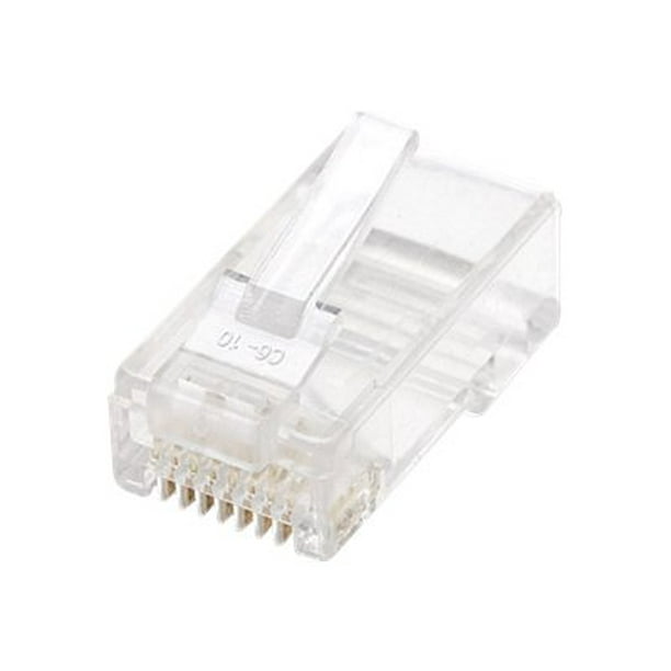 Intellinet RJ45 Modular Plugs, Cat6, UTP, 2-prong, for stranded wire, 15 RJ-45 CAT 6 ������ gold plated contacts, 100 pack - Connecteur Network - (M) - (pack de 100)