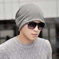 thumbnail image 2 of Gorro tipo jersey de invierno para hombre y mujer, de color liso, de algodón, tejido para exteriores, con protección para las orejas, resistente al viento, cálido, para curar el frío, 2 of 4