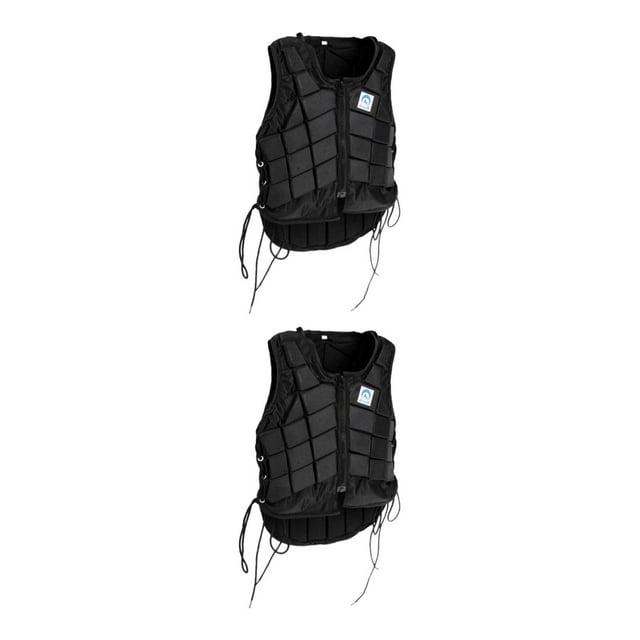 2 Protectores de Chaleco Negro Protector Ecuestre de Seguridad Profesional par, Absorción de , Acolchado EVA, Cómodo, Transp DYNWAVEMX Chaleco ecuestre