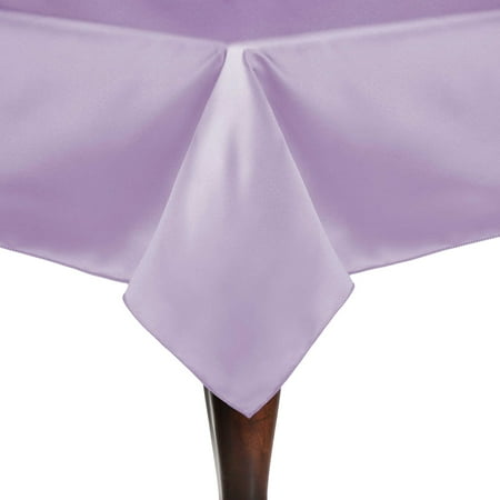 

Ultimate Textile (3 Pack) Satin 60 x 90-Inch Rectangular Tablecloth - for Wedding Special Event or Banquet use Lilac Light Purple