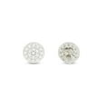 thumbnail image 3 of Round Sparkling White Cubic Zirconia Dainty Disc Stud Earrings 14k White Gold Plated 925 Sterling Silver with push-backs, 3 of 6