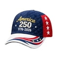 thumbnail image 3 of U.S. 250th Anniversary Mens Visor Cap Wig Adjustable Baseball Cap Golf Hats with Fake Hair Stars And Stripes Visors with Faux Fur Wig Tops and Adjustable Back as show, 3 of 6