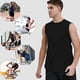 thumbnail image 5 of Camisetas deportivas sin mangas de algodón para hombre, camisetas sin mangas para correr, camiseta sin mangas, color negro, 5 of 6