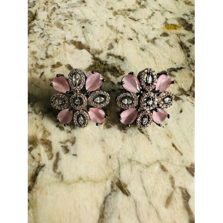 American Diamond Stud Earrings | CZ Diamond Earrings | CZ Studs | Silver Earrings | Unique Earrings | Bridal Earrings | Wedding Studs