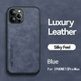 thumbnail image 3 of Dteck iPhone 12 luxury Leather case, Luxurious Leather Cover Case Protective Ultra Thin Anti-Slip Simple Shell Cover for iPhone 11 6.1 inch for iPhone 12,Blue, 3 of 7
