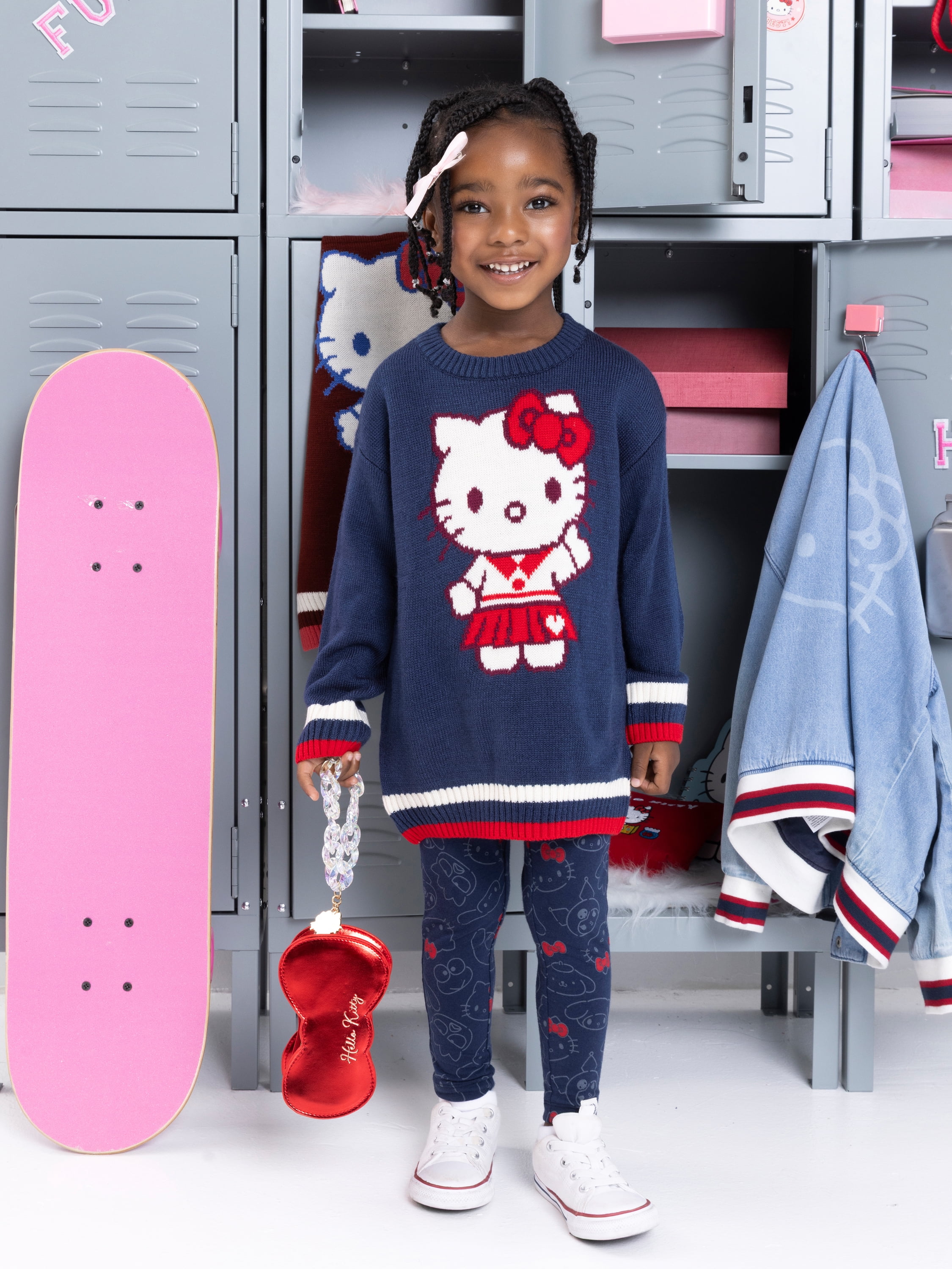 Wonder Nation Hello Kitty Girls Graphic Tunic Sweater with Long Sleeves, Sizes 4-18