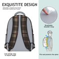 thumbnail image 5 of Brown and Red Checkered Pattern Backpack for School, Cute School Bag with Adjustable Shoulder Straps and Padded Back, 15.3"x11"x6.7", 5 of 5
