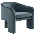 thumbnail image 5 of Modway Greer Performance Velvet Upholstered Accent Armchair in Cadet Blue, 5 of 9