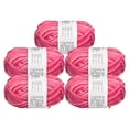 thumbnail image 1 of Uxcell paquete de 5 ovillos de 50g de hilo de mezcla de algodón para ganchillo en color rosa rojo, 1 of 7