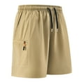 thumbnail image 2 of TKYCMSUAKI Big and Tall Cargo Shorts for Men Comfy Breathable Elastic Waisted Drawstring Beach Short Summer Solid Color Casual Shorts with Pockets, 2 of 5
