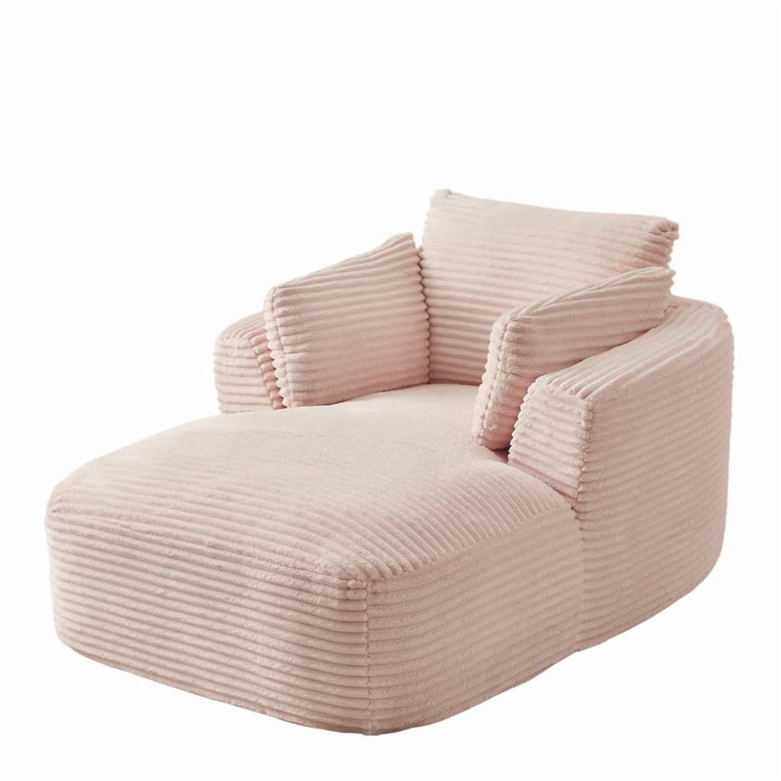 Modern Oversized Corduroy Chaise Lounge Chair, Corduroy Upholstered Modern Sleeper Sofa Lounger Chair for Living Room/Dorm/Apartment, 45.3''x64.6''