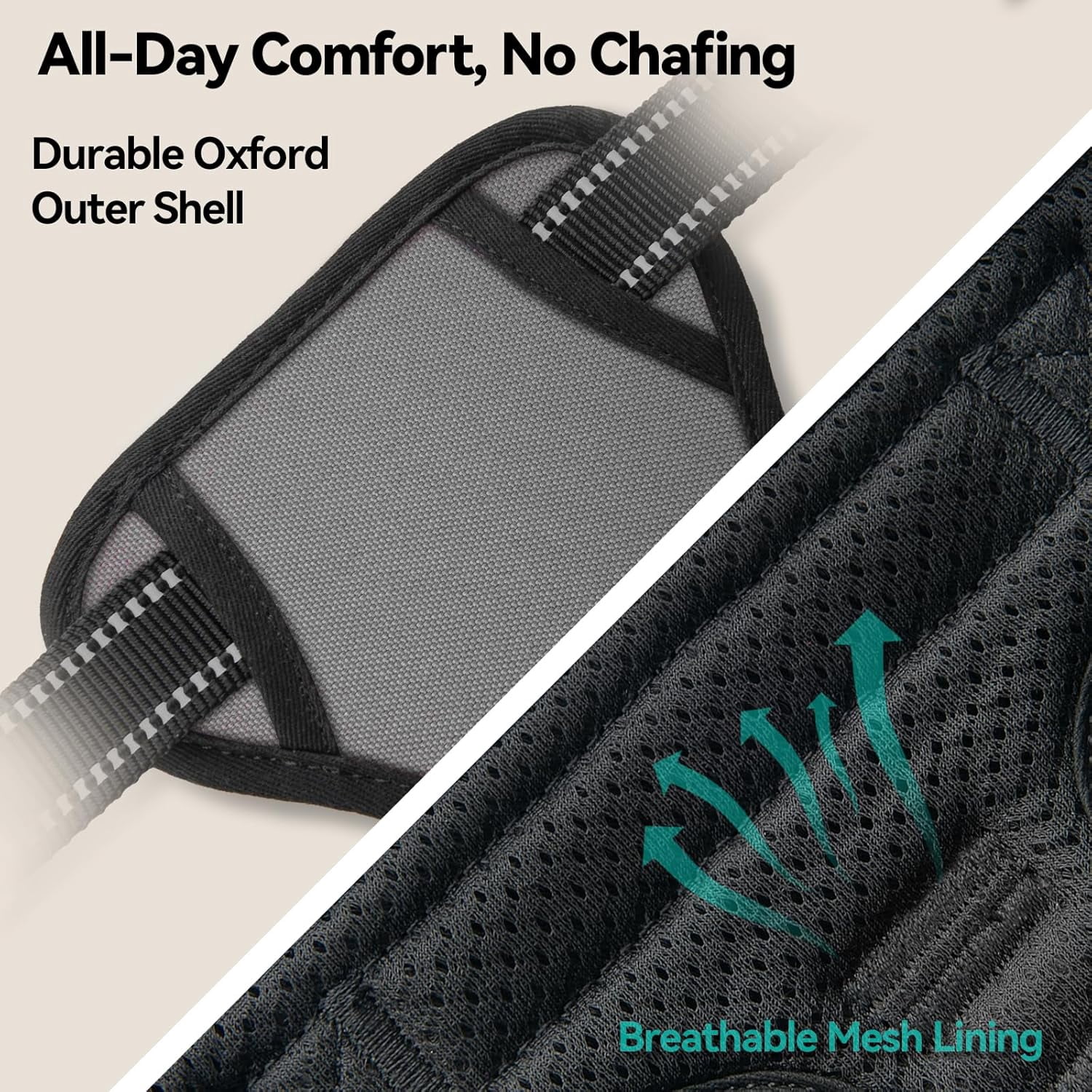 No Pull Dog Harness Medium Reflective Front Clip Vest with Handle, Adjustable 2 Metal Rings 2 Buckles(M, Grey)