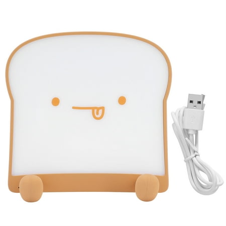 

Bread Night Light with USB Charging and Timer Cute Bedroom Bedside Silicone Warm Light Night Light for Girls Boys Bedroom