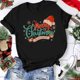 thumbnail image 4 of Gibobby Camisas de Navidad para mujer Blusa con manga de sudadera Blusa informal con estampado corto para mujer Blusa para mujer(Negro,G), 4 of 5
