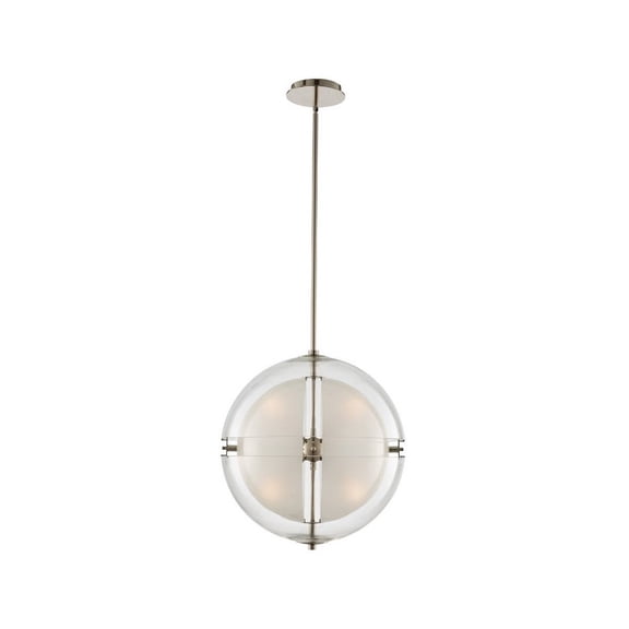 Kalco Lighting Sussex 14" Contemporary Glass Pendant in Polished Nickel