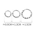 thumbnail image 2 of EOEMY Small 925 Silver Solid Men'S Women Tiny Hoop Huggie Earrings 9 11 13mm-15 mm, 2 of 9