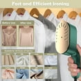 thumbnail image 3 of Travel Steamer for Clothes Portable Mini, 15s Fast Heating, 1300W Handheld Multifunctional Steam Iron for Dry and Wet Ironing, 180° Rotatable & Lightweight Design, Ideal for Home and Travel, Green, 3 of 7