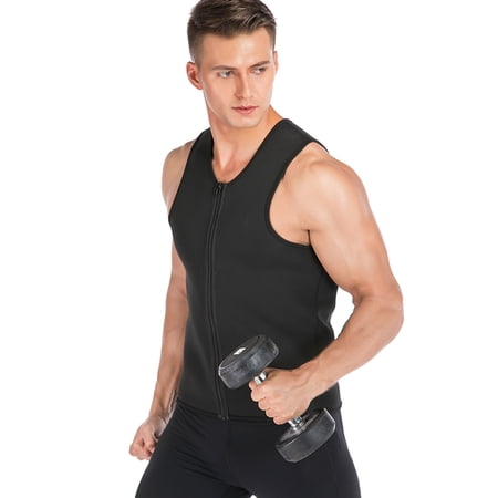 Men Waist Trainer Vest for Weightloss Hot Neoprene Corset Body Shaper Zipper Sauna Tank Top Workout Shirt