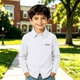 thumbnail image 3 of Fozruso Boys Uniform Dress Shirt, Long Sleeve Button-Down Shirts for Kids School Daily Casual, 3 of 6