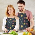 thumbnail image 5 of Pioneer Flower Floral Print Pattern Cotton Linen Apron with Pockets, Waterproof Adjustable, 33x27 Inch for Kitchen, Gardening, BBQ, Salon, 5 of 6