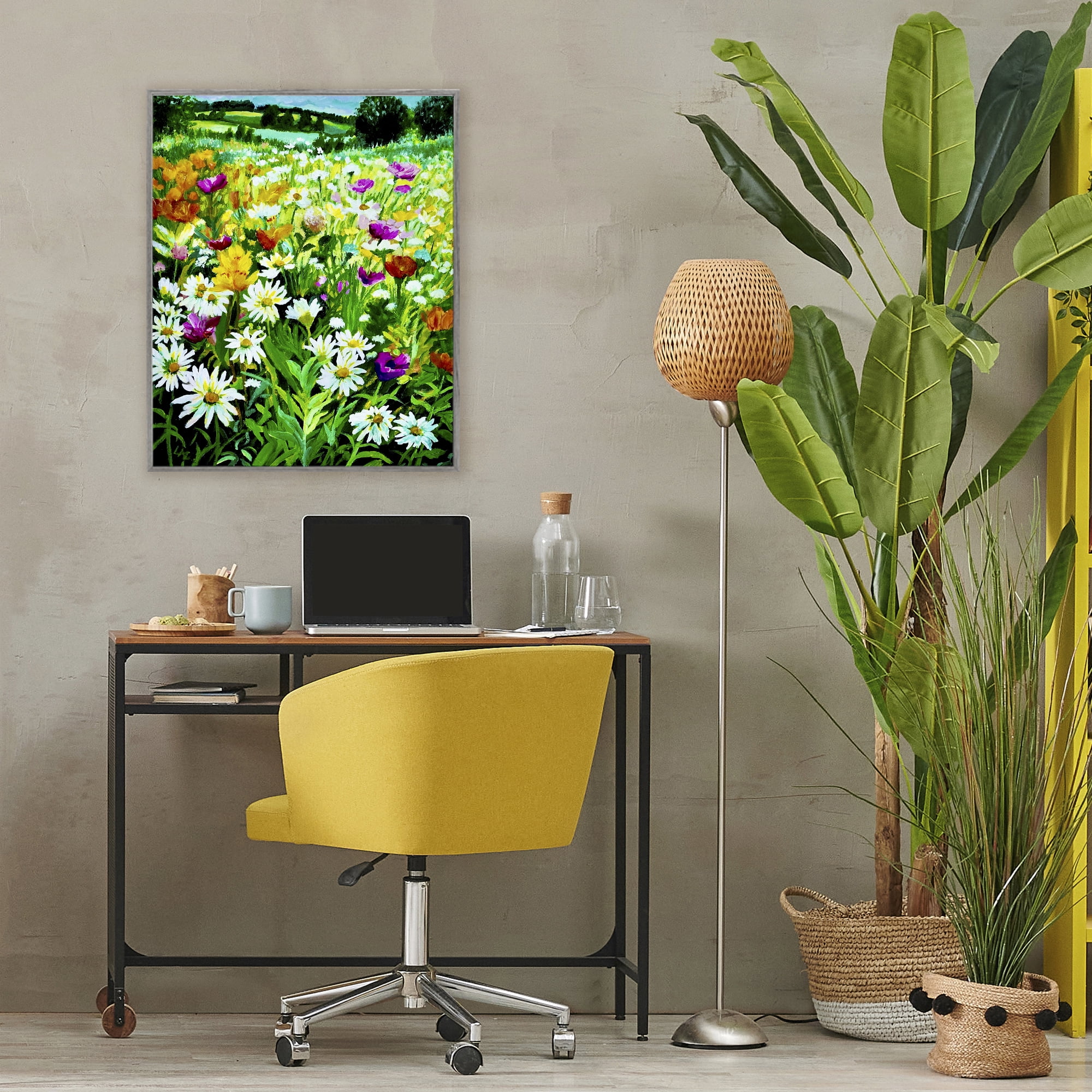 Stupell Industries Hillside Fusion Meadow Gray Framed Giclee Art, design by Lee Ann Zirbes