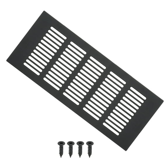 Uxcell 9"x4" Rectangle Air Vent Cover Door Grille Ventilation Cover Louvered with Screws for Cabinet Black