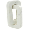 thumbnail image 5 of 10" x 3" White Marble Geometric 2 Link Chain Sculpture, by DecMode, 5 of 12