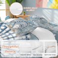 thumbnail image 3 of Blue Shell Coastal Duvet Cover Set, Summer Beach Nautical Starfish Coral Soft Duvet Cover Twin Size Bedding Set 4 Pieces, 1 Quiltcover and 2 Pillowcases with Zipper, 1 Bed Sheet for All Seasons, 3 of 9