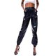 thumbnail image 1 of Pantalones deportivos para mujer, metalizados brillantes, cintura alta, efecto mojado, elásticos, holográficos, estilo hip hop., 1 of 6