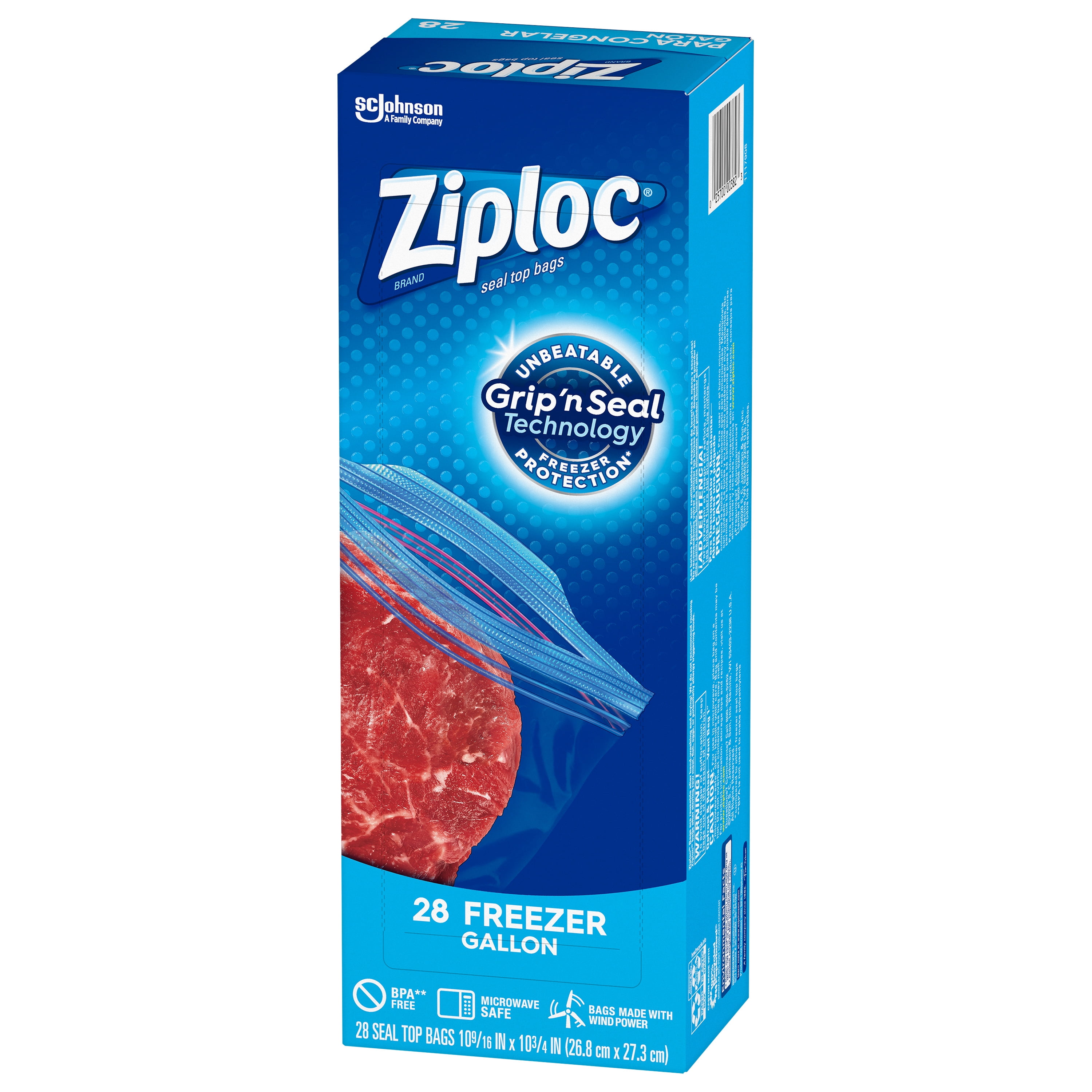 Ziploc Brand Freezer Gallon Bags With Grip N Seal Technology 28 Count Walmart Com Walmart Com