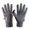 thumbnail image 1 of Gray Outdoor Winter Warm Gloves All Finger Touch Screen Windproof Waterproof Cold Weather Hand Protection Fleece Material Gray #p21mk, 1 of 9