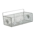 thumbnail image 3 of Cesta colgante para cocina, contenedor de almacenamiento, organizador de fregadero de metal, decoración sobre gabinete Blanco, 3 of 7
