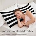 thumbnail image 5 of Black Striped Body Pillow Covers, Modern Simple Monochrome Geometric White Soft Throw Pillow Cases with Invisible Zipper, Decorative Pillowcase Pillows Protectors for Sofa Bed Couchair 20"x54", 5 of 9