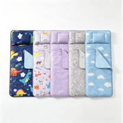 Wake In Cloud - Toddler Nap Mat with Pillow and Blanket, 100% Cotton Fabric, for Ages 3 Plus in Daycare Kindergarten Preschool, Roll Up Sleeping Bag, (Style#1)