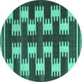 thumbnail image 1 of Ahgly Company Indoor Round Abstract Turquoise Blue Contemporary Area Rugs, 8' Round, 1 of 4
