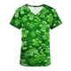 thumbnail image 3 of Fiudx Ofertas Del Día Blusa Informal de Manga Corta con Cuello En V para Mujer, Tops con Bolsillos, Estampados, a La Moda, 3 of 4