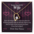thumbnail image 1 of To My Fiancee I'm Lucky To Have You and Your Heart Forever Necklace w Message Card, 1 of 7