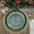 thumbnail image 4 of BalsaCircle 6 Hunter Green 12" Beaded Trim Acrylic Wooden Textured Round Acrylic Charger Plates, 4 of 8